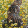 Cat In Field Art Diamond Painting