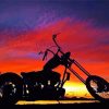 Chopper Bike Sunset Diamond Painting