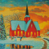 Christmas Church Winter Diamond Painting