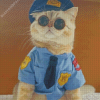 Cute Cat In Police Clothing Diamond Painting