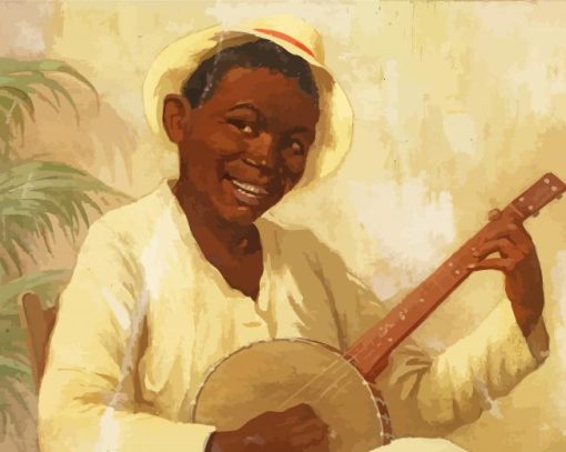 African Banjolele Player Diamond Painting