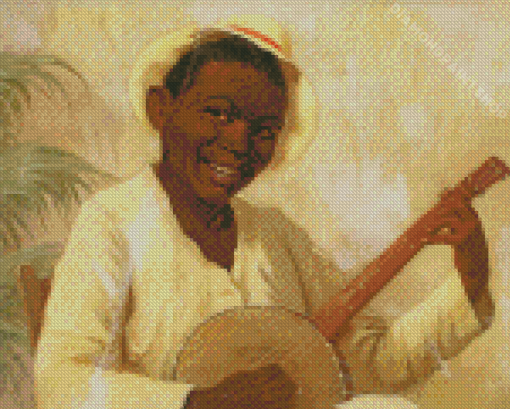 African Banjolele Player Diamond Painting