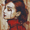 Audrey Hepburn Quiet Sadness Diamond Painting