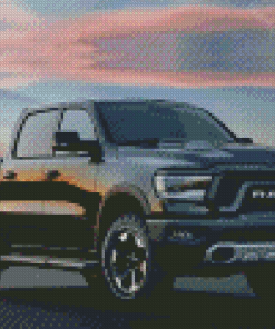 Black Dodge Truck Diamond Painting