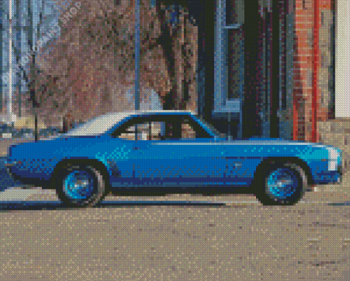 Blue 69 Camaro Diamond Painting