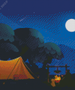 Calm Night Camping Diamond Painting