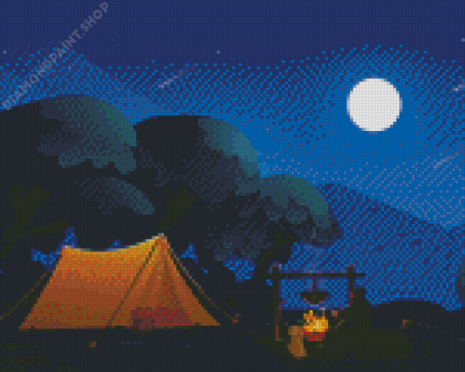 Calm Night Camping Diamond Painting