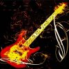 Flaming Guitar Art Diamond Painting