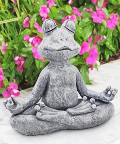 Grey Yoga Frog Diamond Painting