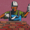 Brick Worker Pop Art Diamond Painting