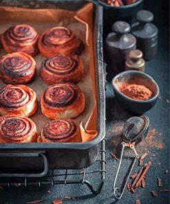 Cinnamon Roll With Cacao Powder Diamond Painting