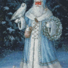 Father Frost And Owl Diamond Painting