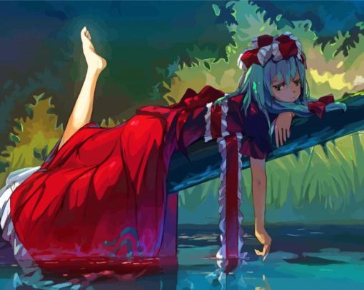 Girl Anime Under Tree Diamond Painting