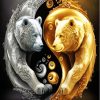 Gold And Silver Bears Yin And Yang Diamond Painting