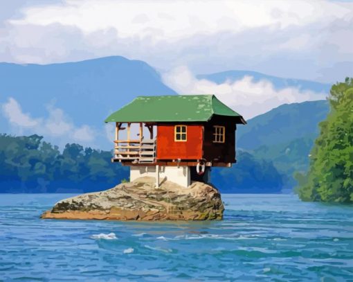 House Near The River Diamond Painting