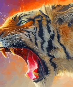 Tiger Roaring Diamond Painting