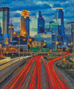 Aesthetic Minneapolis Skyline Diamond Painting