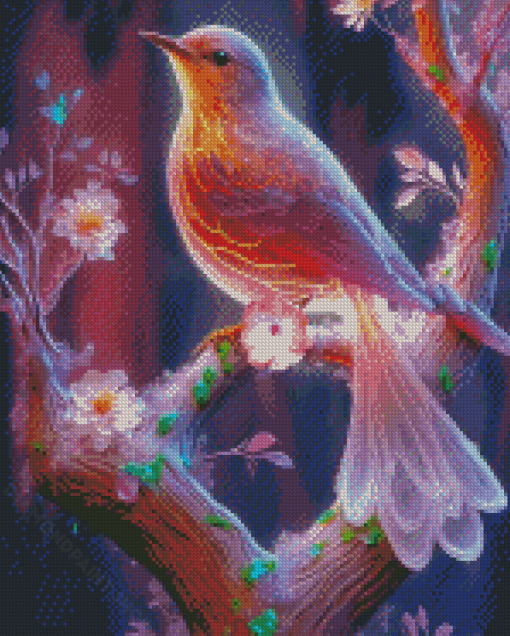 Aesthetic Floral Bird Diamond Painting