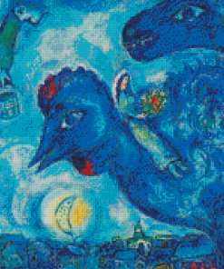 Blue Landscape Chagall Diamond Painting