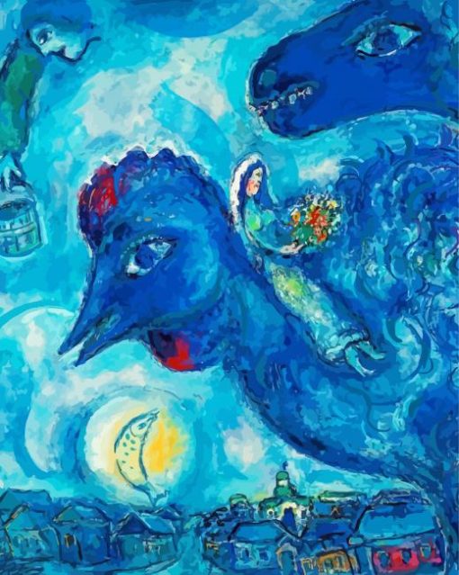 Blue Landscape Chagall Diamond Painting