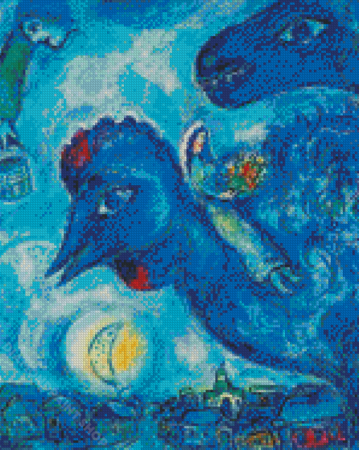 Blue Landscape Chagall Diamond Painting