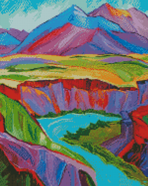 Colorful Mountain Diamond Painting