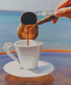 Cool Greece Coffee Diamond Painting