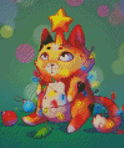 Cool Xmas Cat Diamond Painting