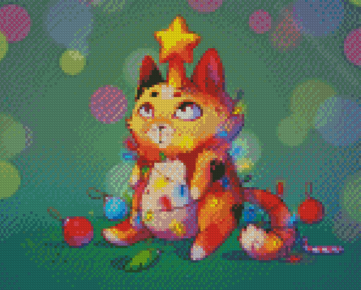 Cool Xmas Cat Diamond Painting