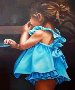 Cute Girl In Blue Diamond Painting