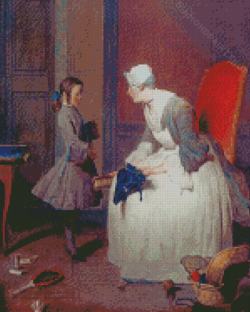 Mom And Daughter Jean Simeon Chardin Diamond Painting