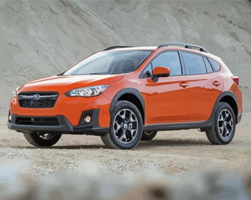 Orange Subaru Crosstrek Car Diamond Painting