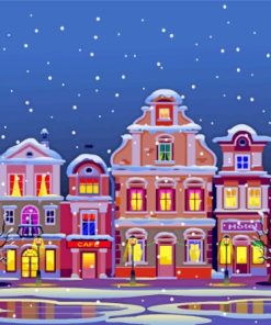 Snow Christmas Night Diamond Painting