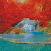 Waterfull Lake Landscape Diamond Painting