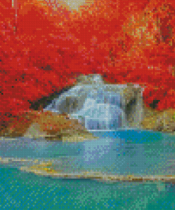 Waterfull Lake Landscape Diamond Painting