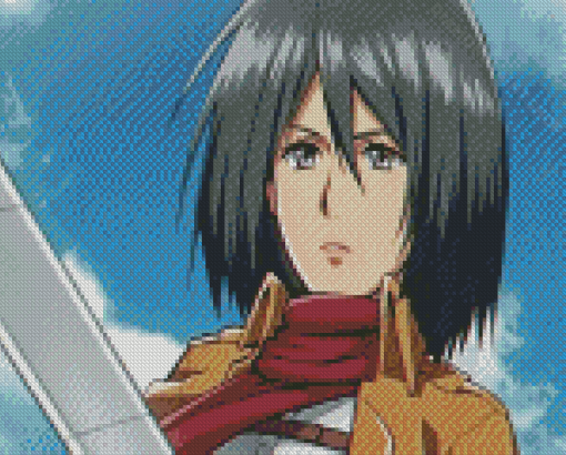 Attack On Titan Character Mikasa Ackerman Diamond Painting