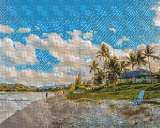 Beautiful Beach In Kailua Kona Diamond Painting