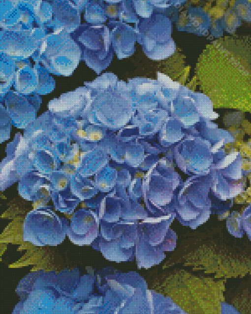 Blue Hydrangea Flowers Diamond Painting