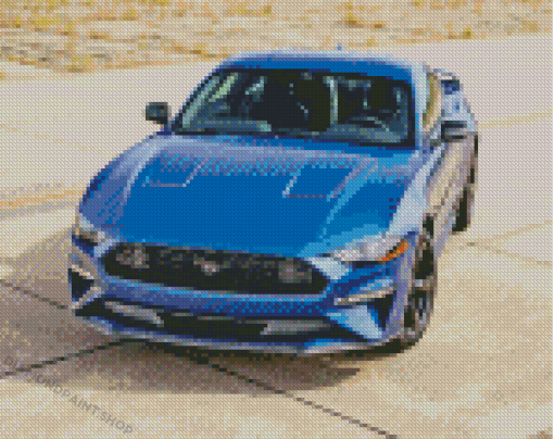 Blue Mustang Ford Car Diamond Painting