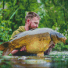 Carp Fishing In Water Diamond Painting