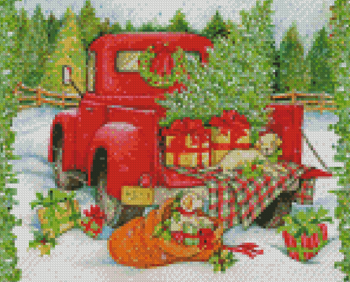 Christmas Truck Diamond Painting