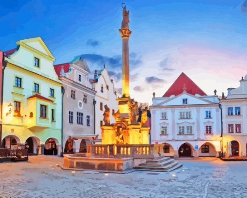 Czech Republic Cesky Krumlov Old Town Square Diamond Painting