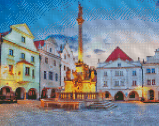 Czech Republic Cesky Krumlov Old Town Square Diamond Painting