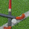 Field Hockey Sticks And Ball Diamond Painting