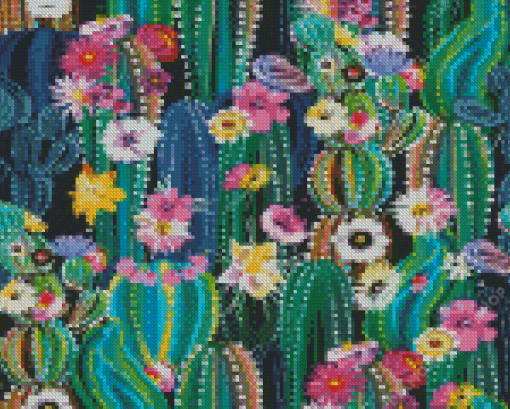 Floral Abstract Cactus Diamond Painting