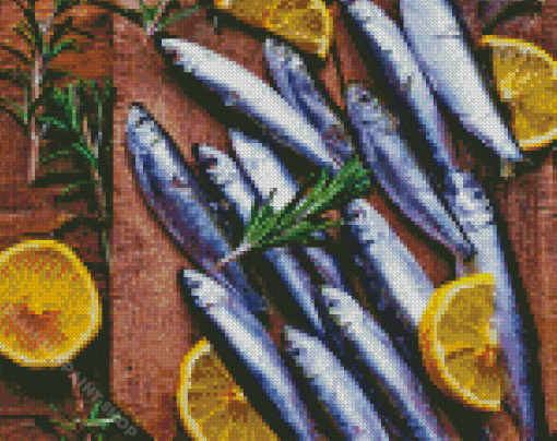 Fresh Sardines And Limes Diamond Painting