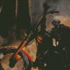 Ghost Rider Motorcycle Rider Diamond Painting