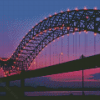 Memphis Bridge Sunset Diamond Painting