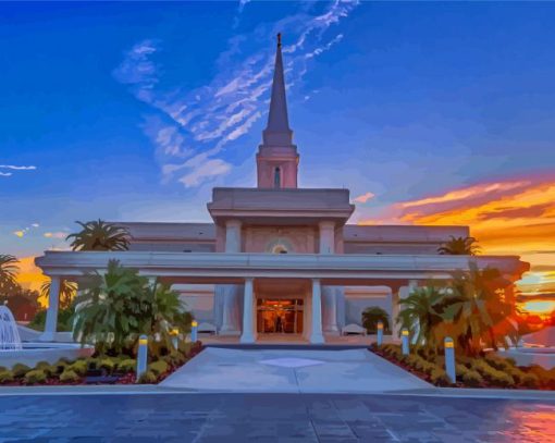 Orlando Temple Sunset Diamond Painting