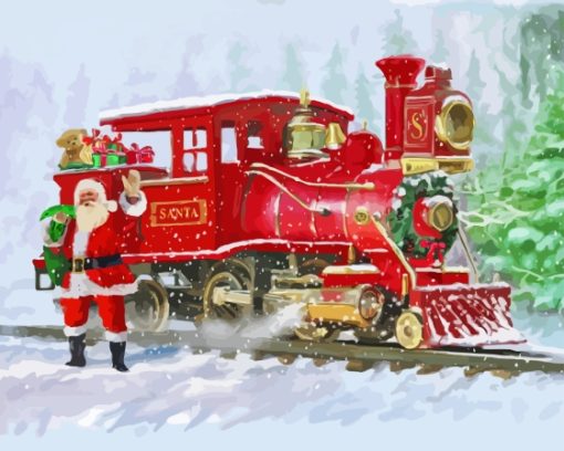 Santa Train Art Diamond Painting